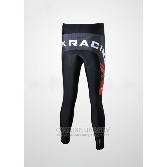 2010 Cycling Jersey Rock Racing Black and Red Long Sleeve and Bib Tight